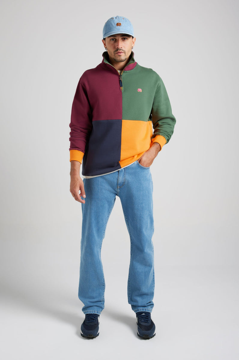 Color Block Half Zip Sweatshirt 