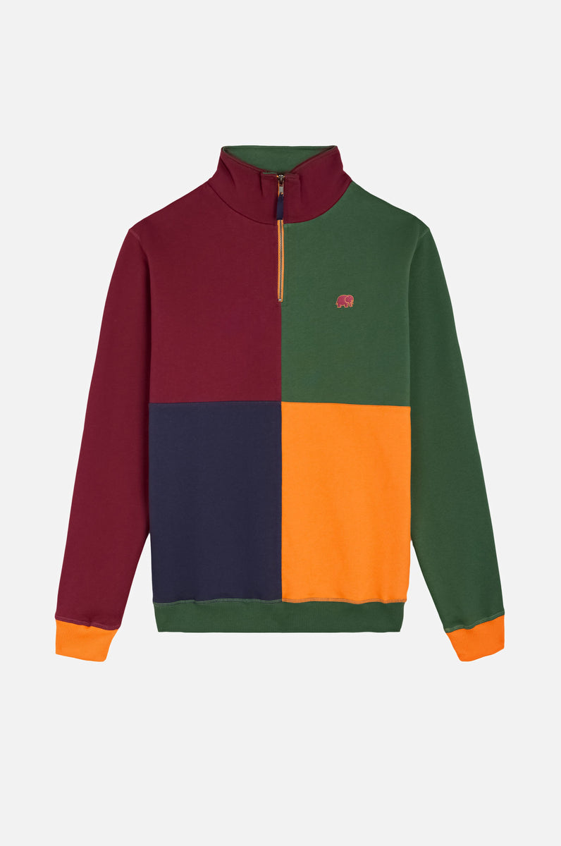 Color Block Half Zip Sweatshirt 
