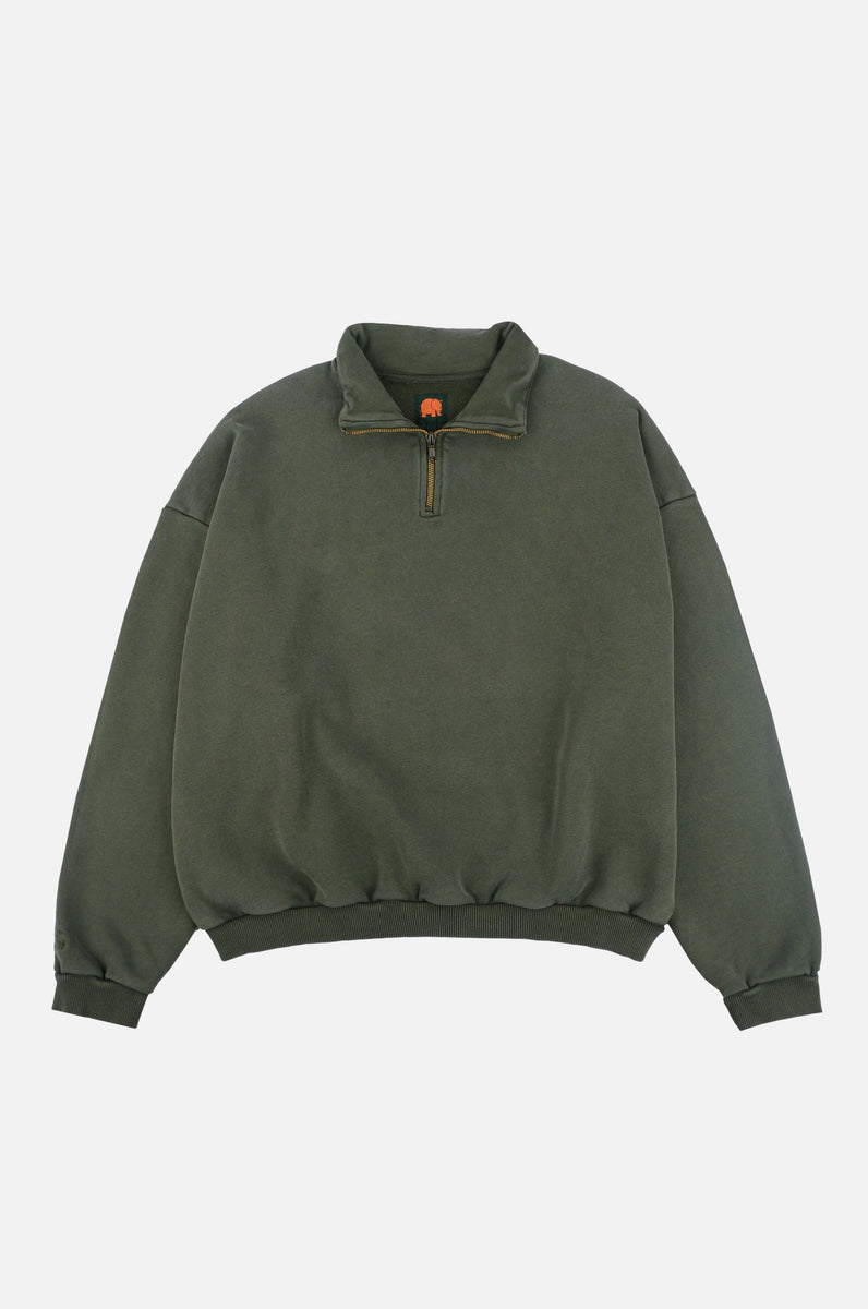 The Super Heavy Oversized Quarter Zip Sweatshirt Kombu Green