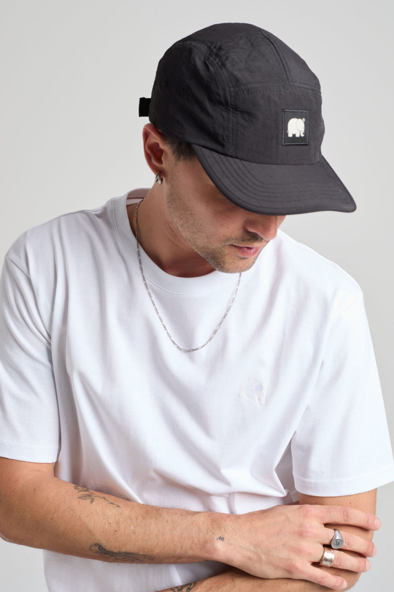 Water Repellent Nylon Five Panel Cap Black – Trendsplant