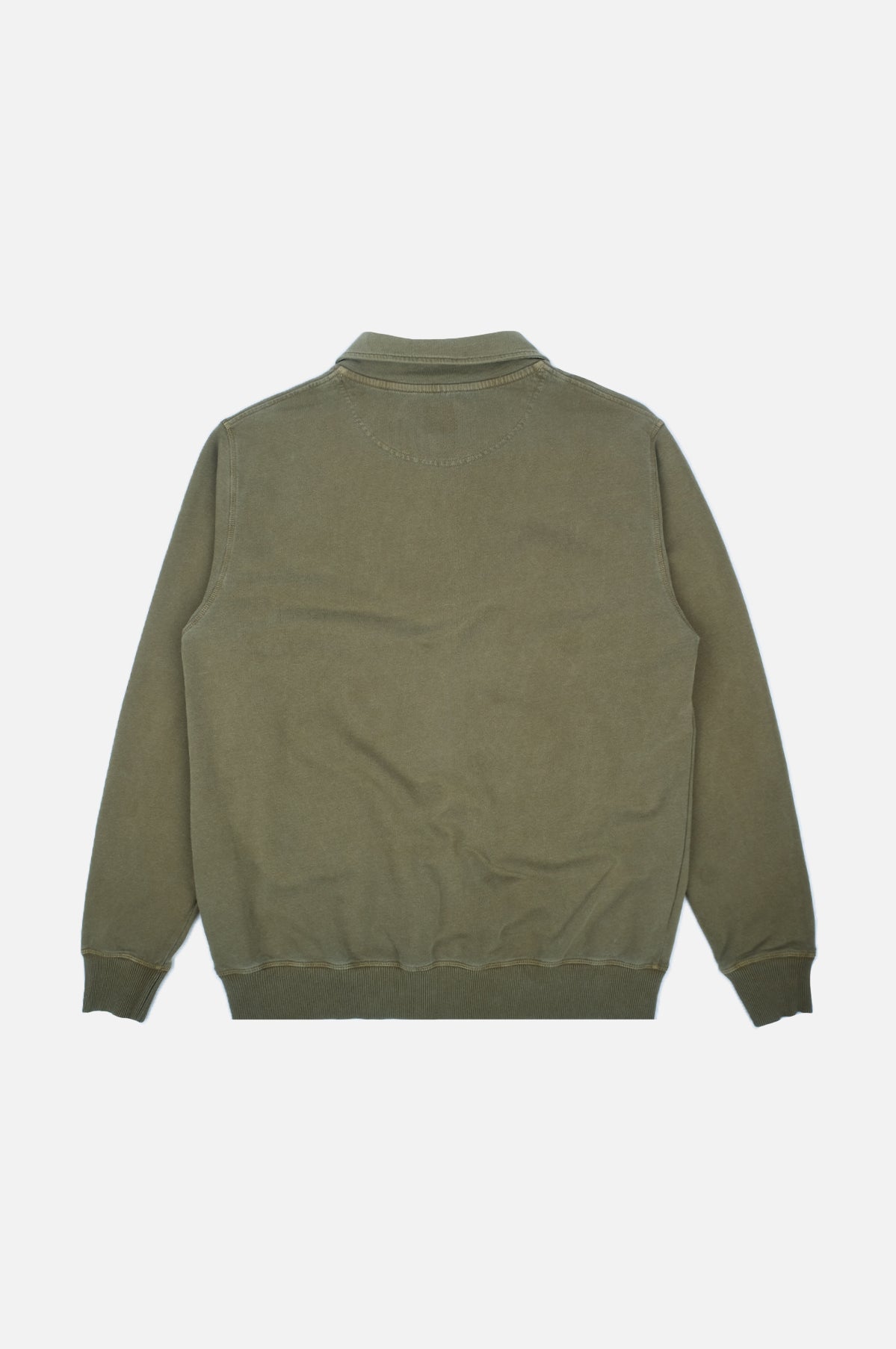 Chopo Loopback Pigment Dyed Zip Sweater Fir Green