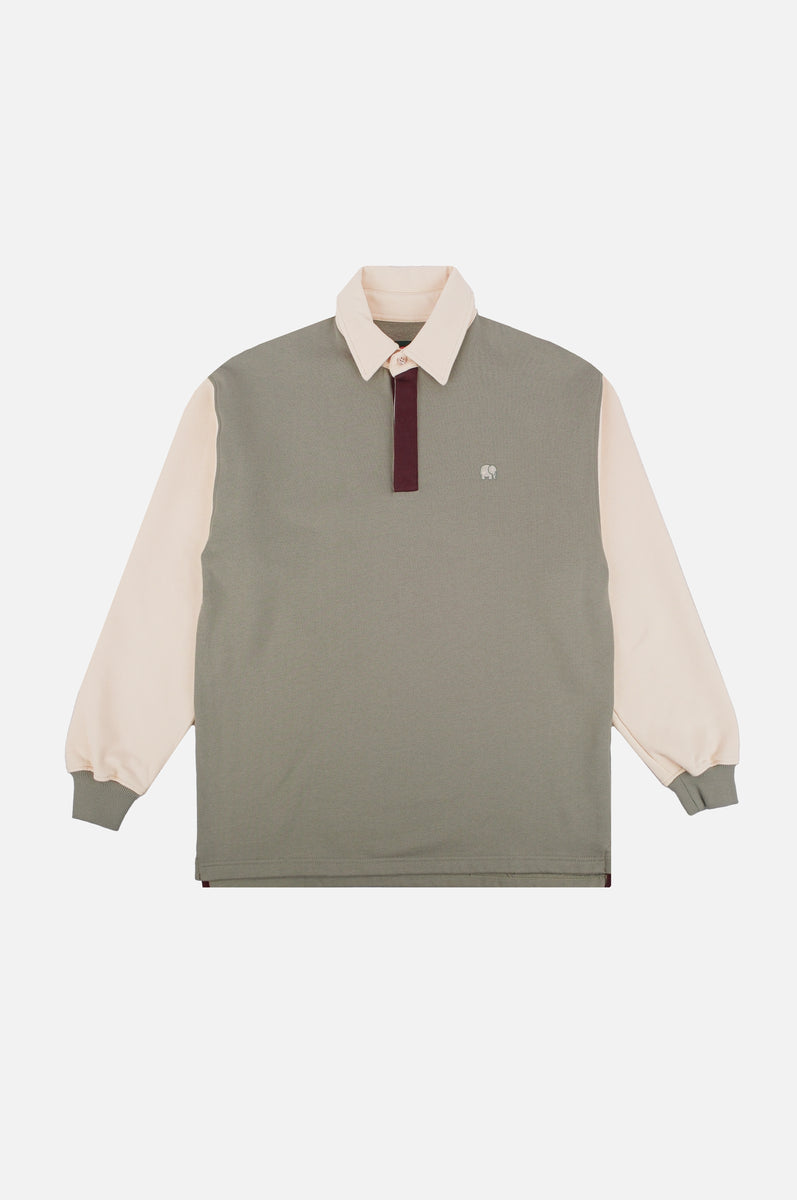 トップス STONE  19SS Cotton Jersey Polo-XL Cotton Knitted Zip Polo Shirt in Stone | ARNE US