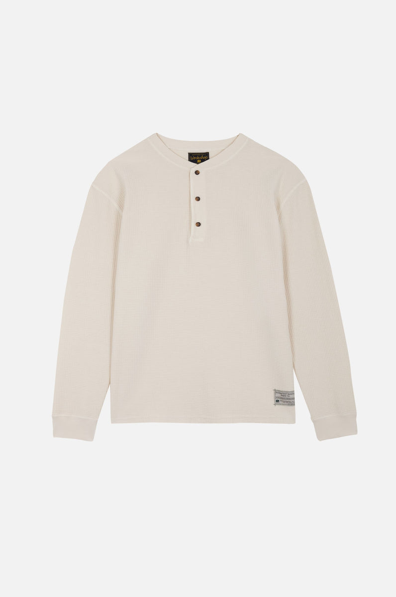 Deck L/S Waffle Henley Antique White – Trendsplant