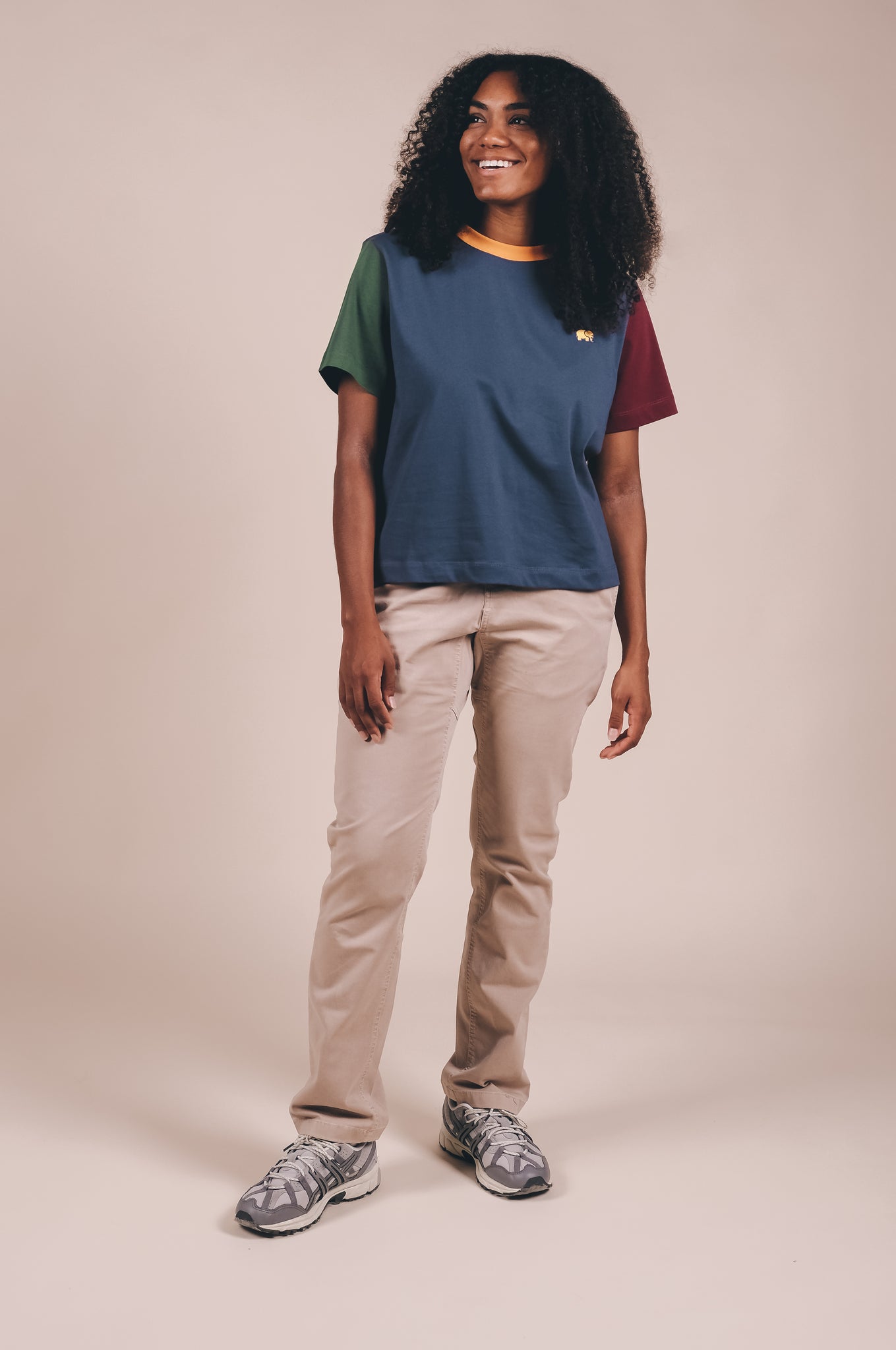 Women's Color Block T-Shirt Trendsplant Blue