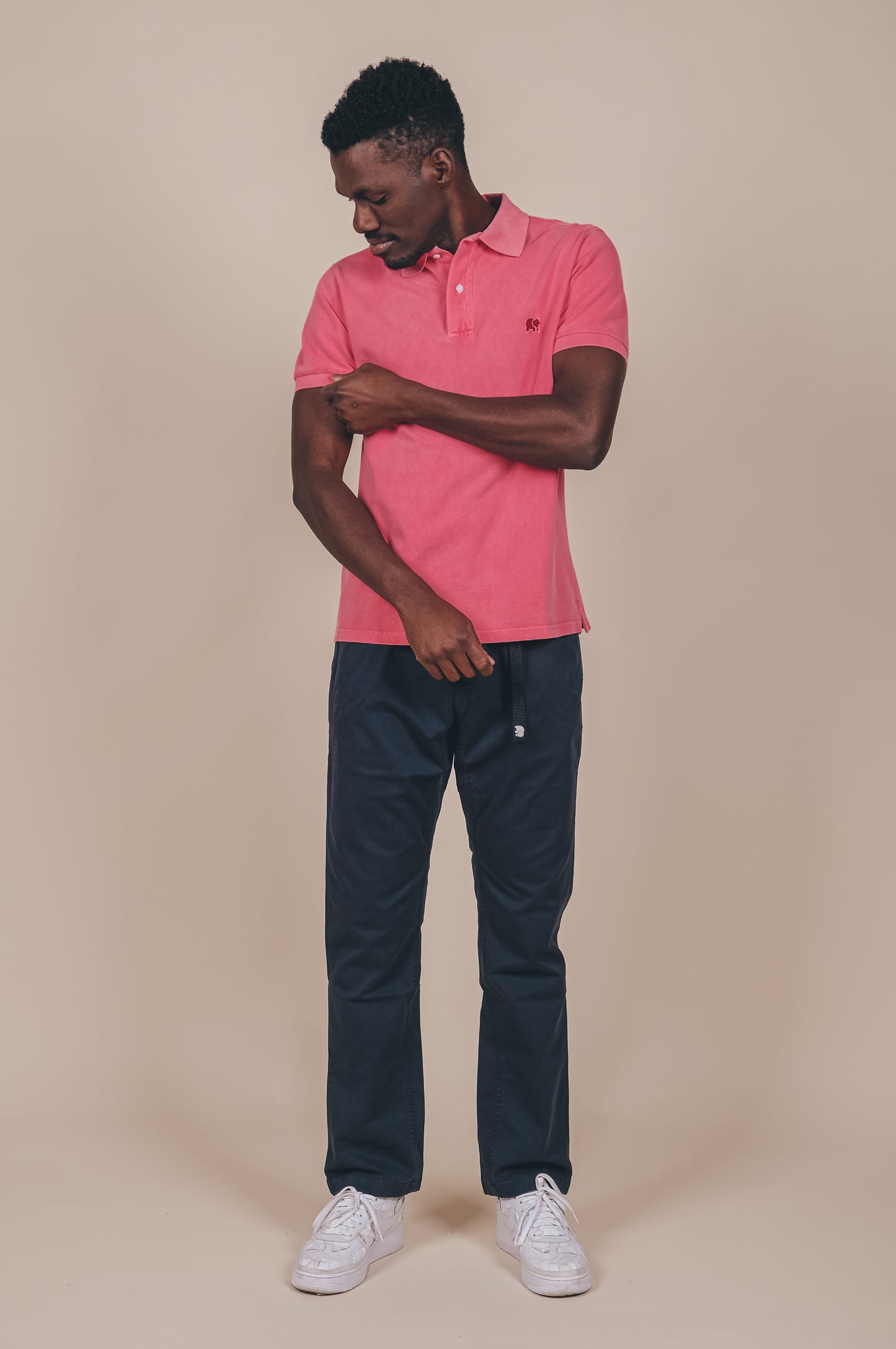Alcalali Pigment Dyed Polo Shirt Pink Blossom
