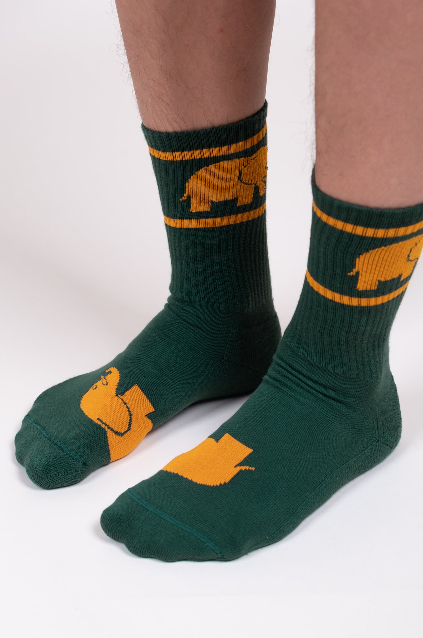 Green Organic Cotton Athletic Socks
