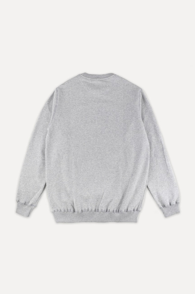 Heather Grey Crewneck Sweater, 450 GSM Organic Cotton