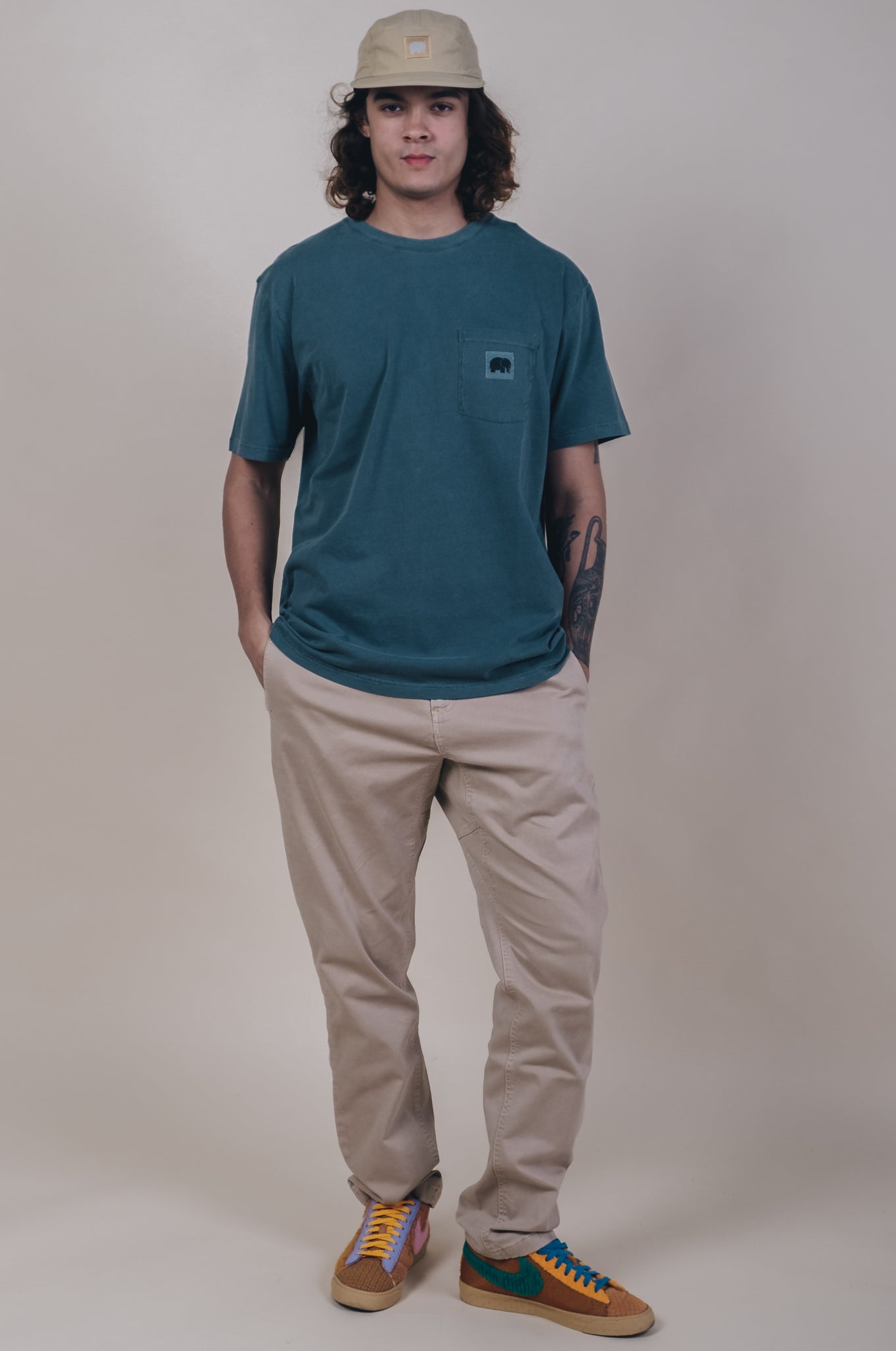 Garza Pigment Dyed T-Shirt Elm Green