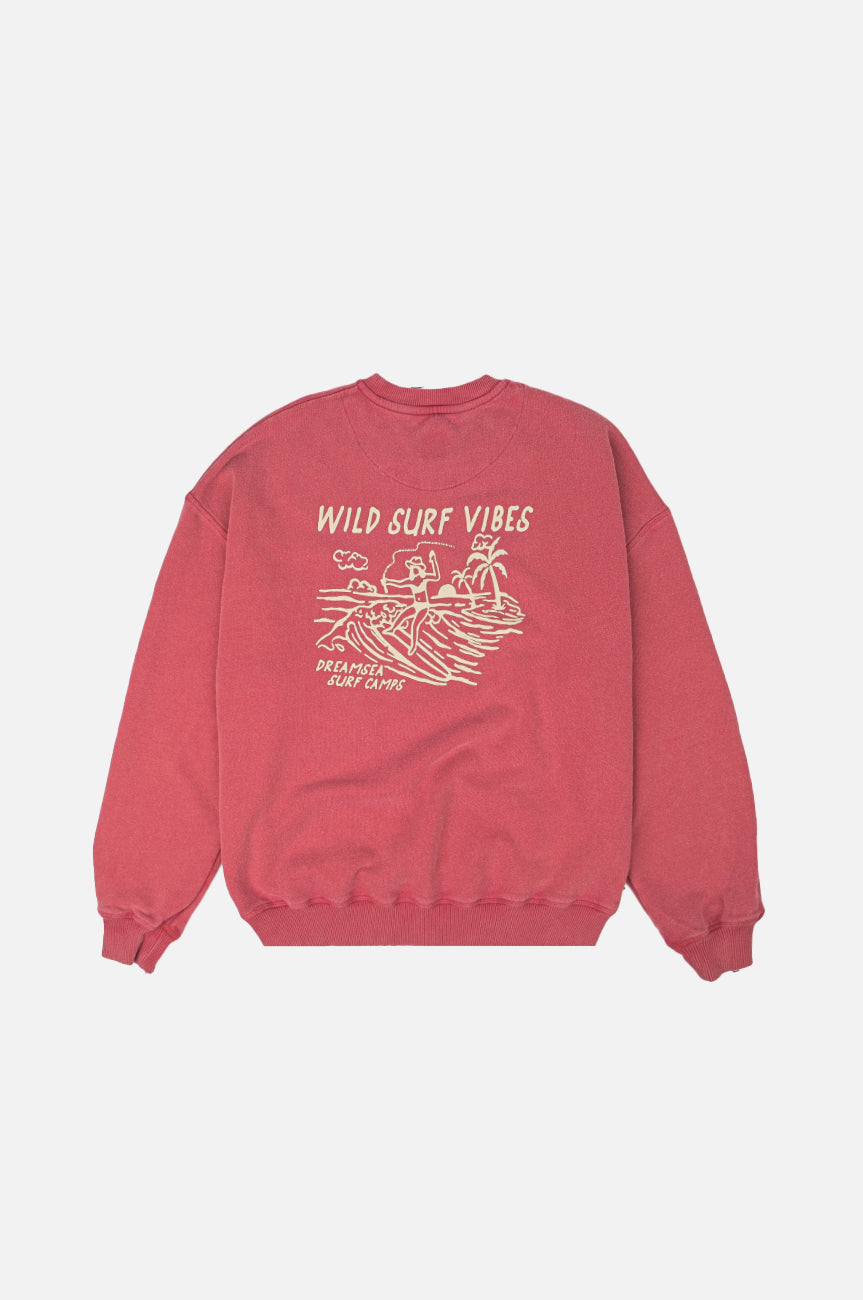 Women s Wild Surf Pigment Oversized Sweater Samba Red Trendsplant