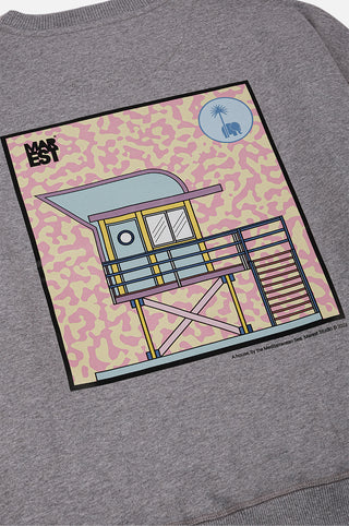 Dettaglio della felpa oversized da donna Antonyo Marest x Trendsplant Art Hut in Sport Grey con stampa grafica colorata | TP_IMAGE_TYPE=DETAIL