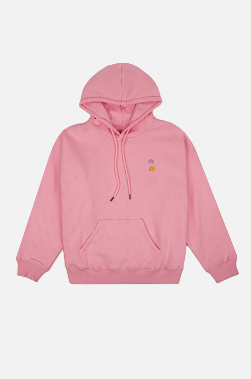 Sweat à capuche oversize de couleur rose chewing-gum avec capuche à cordon de serrage et poche avant | TP_IMAGE_TYPE=SILHOUETTE_FRONT