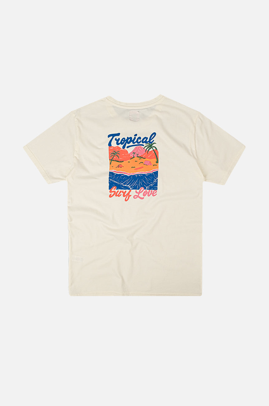 Tropical Surf Pigment T-Shirt Cannoli Cream White