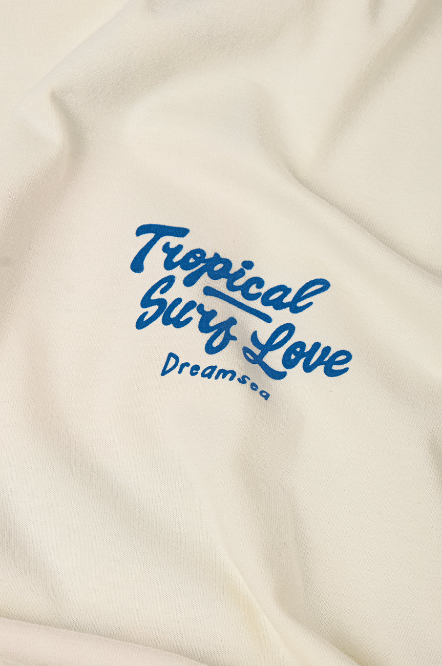 Tropical Surf Pigment T-Shirt Cannoli Cream White