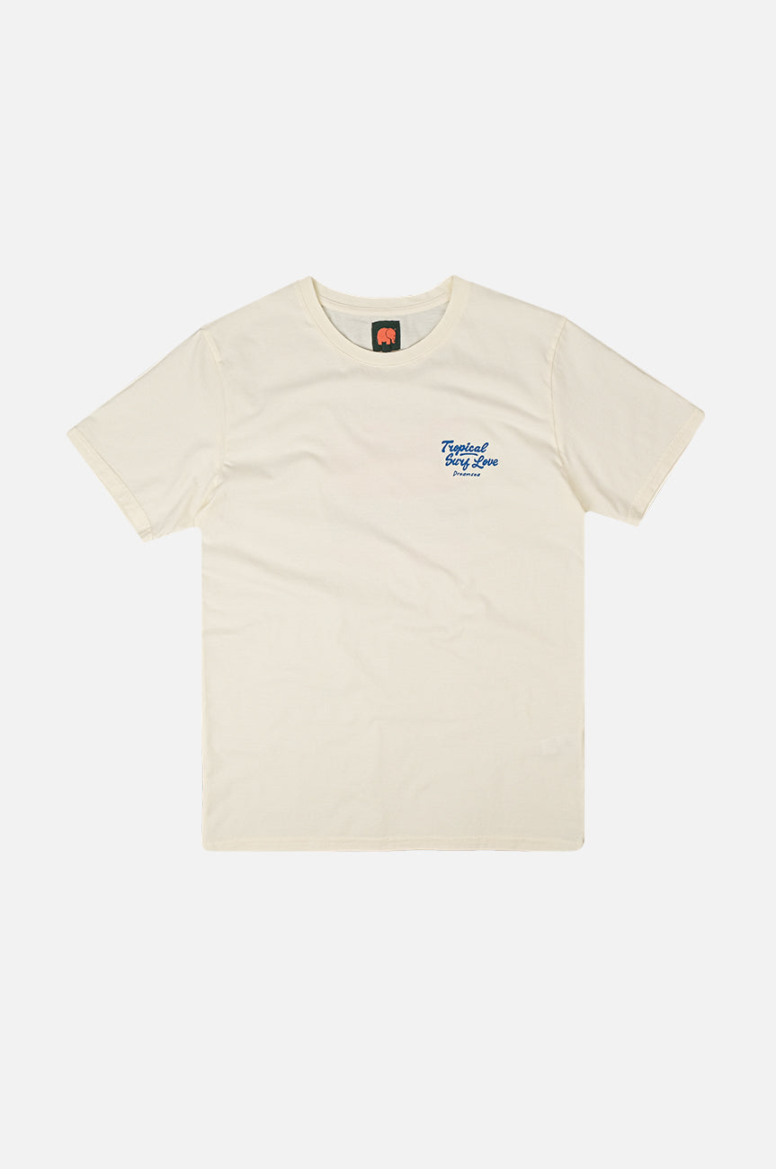 Tropical Surf Pigment T-Shirt Cannoli Cream White