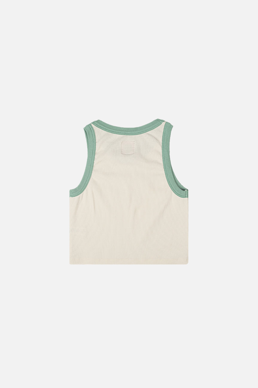 Women's Nature Love Pigment Rib Tank Top Cannoli Cream White