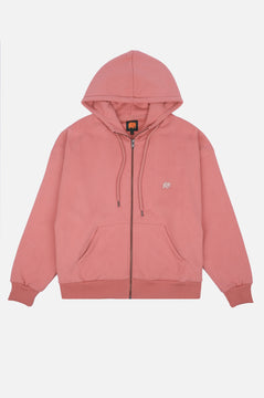 Sudadera Capucha Cremallera Mujer Oversized Orgánica Esencial Rossette Pink