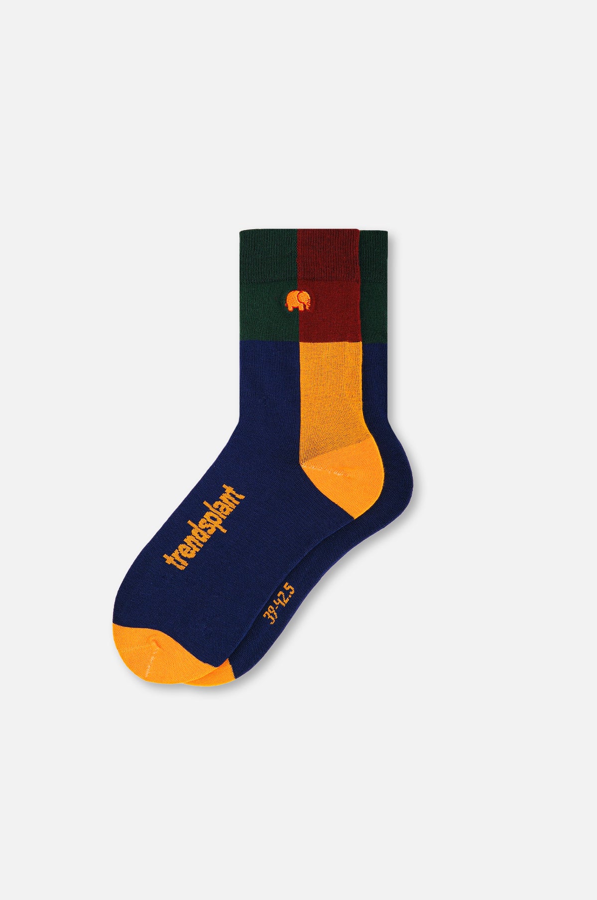 Color Block Light Crew Socks Navy