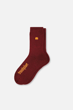 Essential Light Crew Socks Wine Red