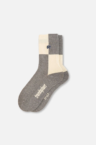 Front silhouette of Color Block Light Crew Socks in Heather Grey | TP_IMAGE_TYPE=SILHOUETTE_FRONT