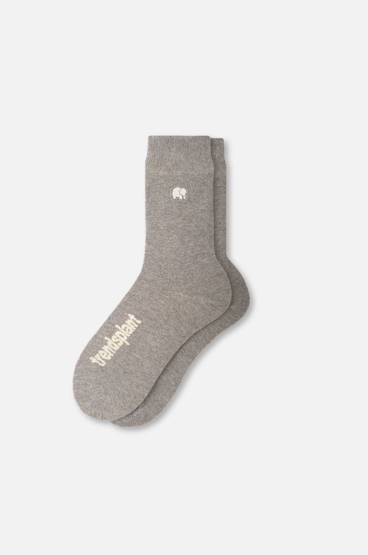 Heather Grey Essential Light Crew Socks présentées de face | TP_IMAGE_TYPE=SILHOUETTE_FRONT
