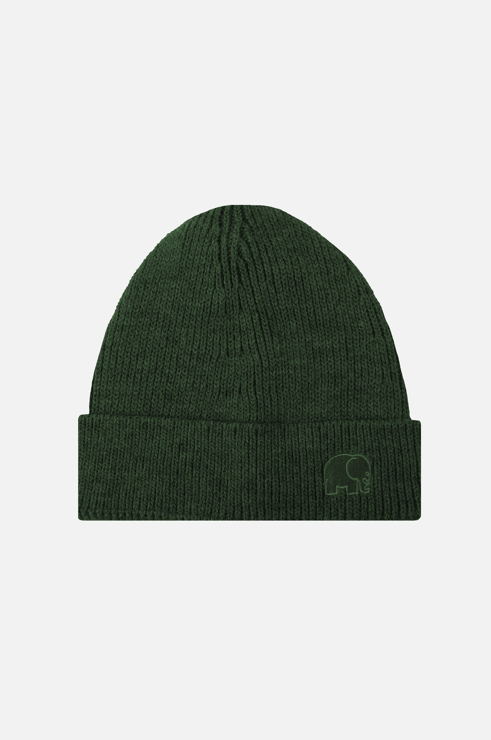 Silhouette frontale del Safor Rib Knit Beanie in Bottle Green | TP_IMAGE_TYPE=SILHOUETTE_FRONT