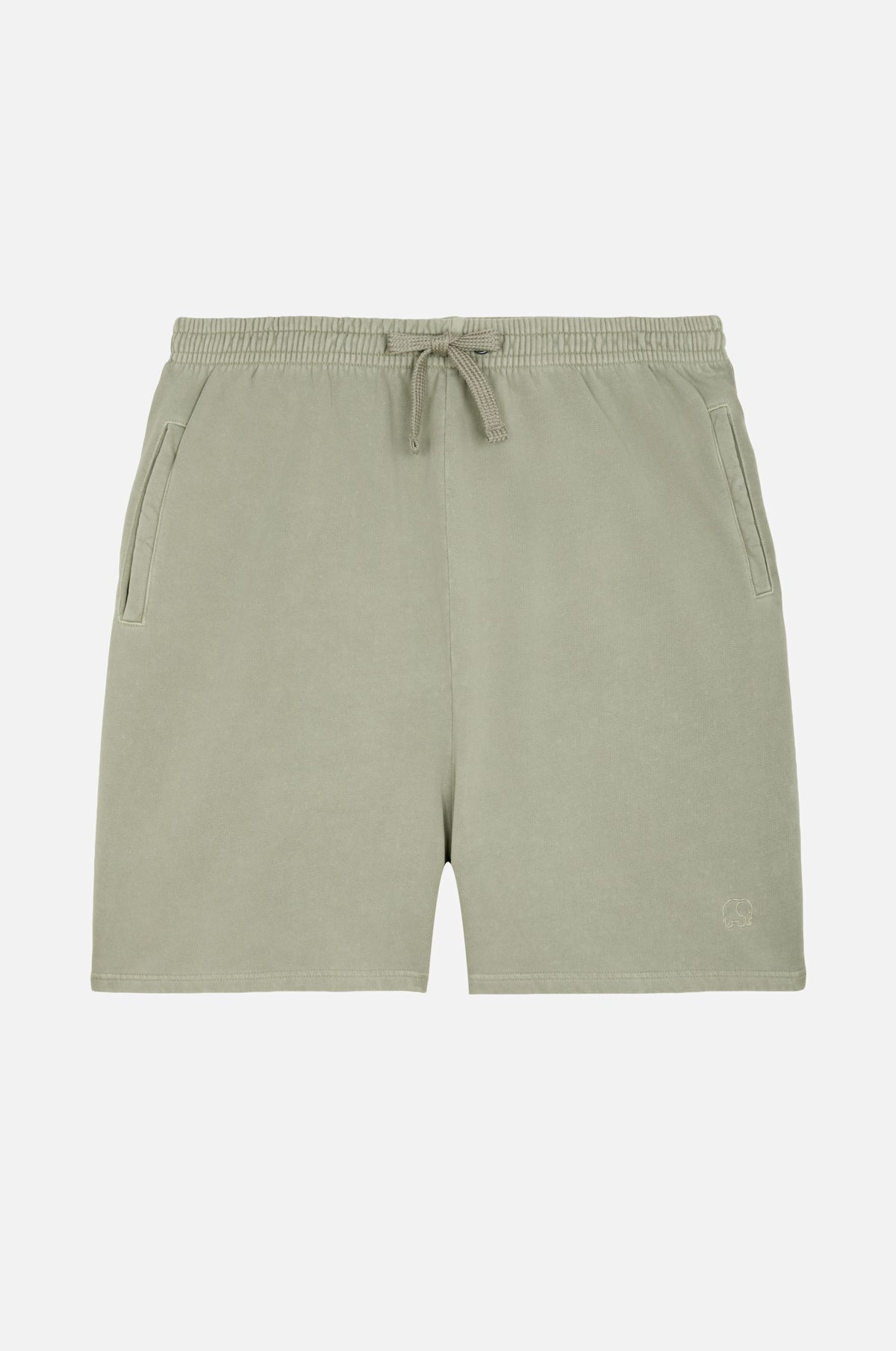 Essential Sunwashed Sweatshorts in Seagrass, con vestibilità rilassata, tasche laterali ed elastico in vita. | TP_IMAGE_TYPE=SILHOUETTE_FRONT