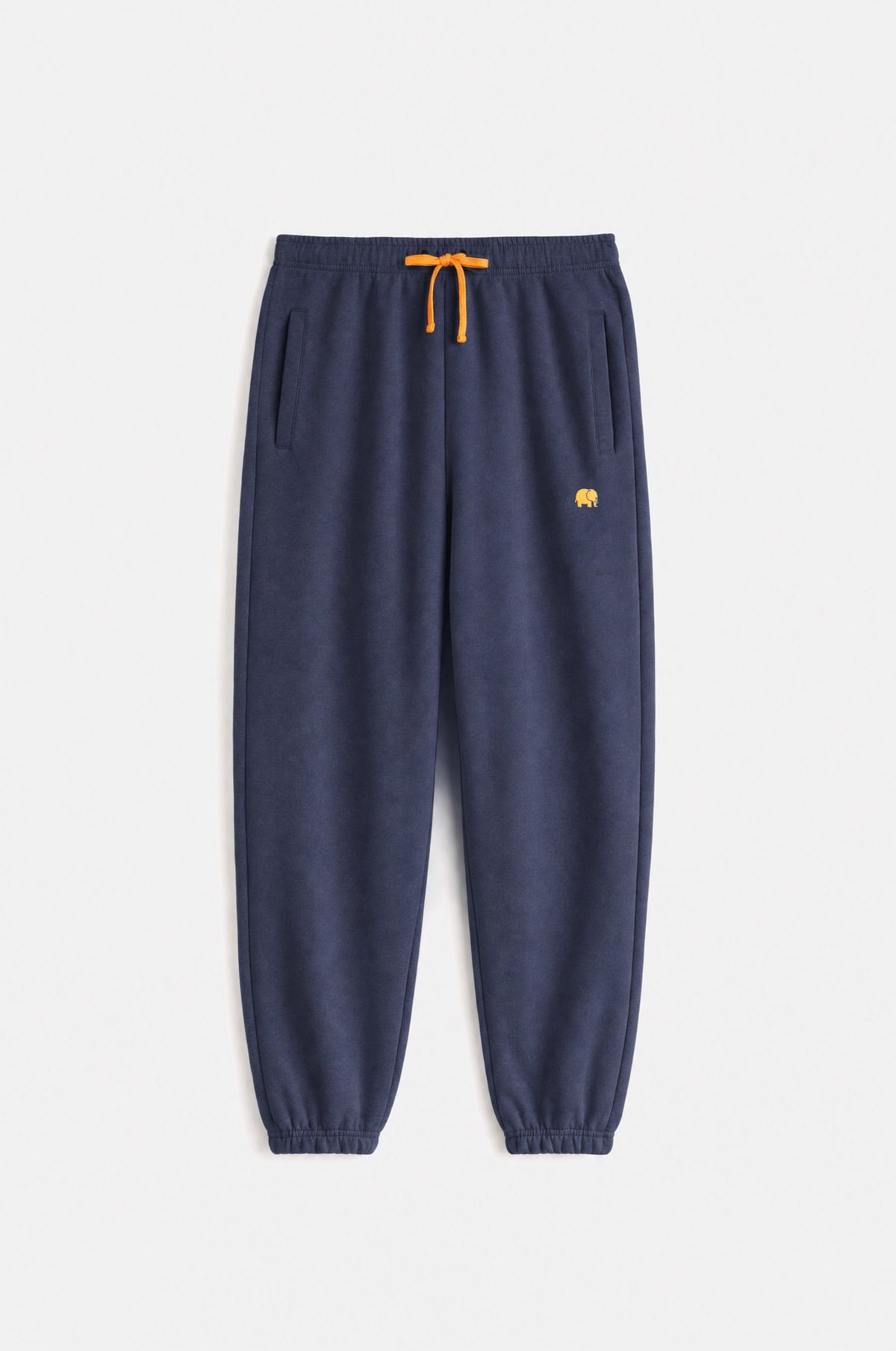 Organic Essential Sweatpants in Trendsplant Blue con coulisse arancione | TP_IMAGE_TYPE=SILHOUETTE_FRONT