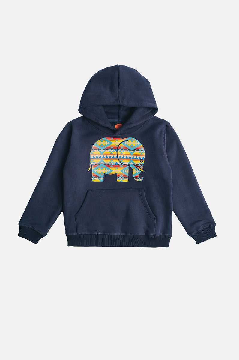 Kid's Navajo Organic Hoodie Trendsplant Blue