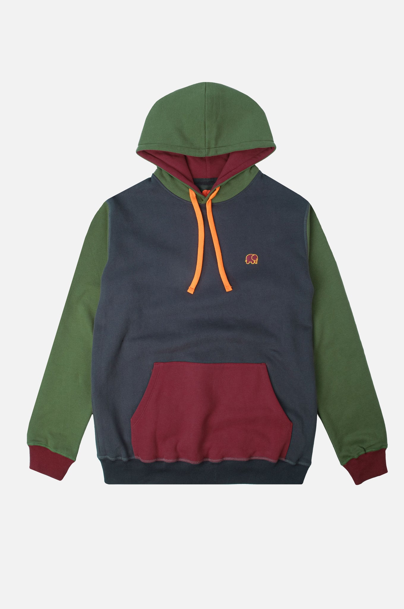 Organic Color Block Hoodie Trendsplant Blue