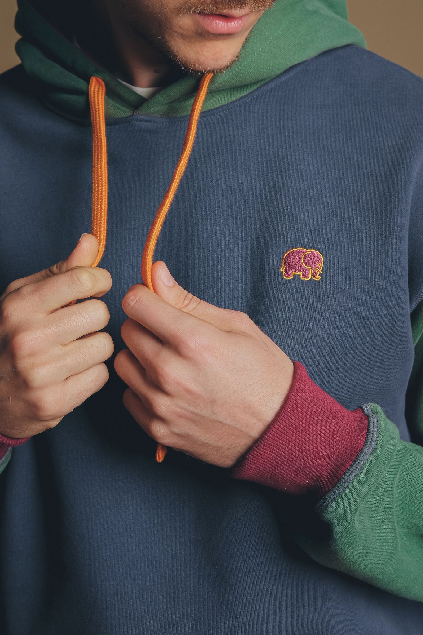 Sudadera Capucha Color Block Trendsplant Navy