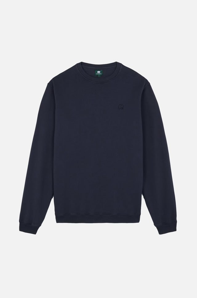Sweat-shirt Essential en Parisian Blue avec une encolure ras du cou classique et des manches longues | TP_IMAGE_TYPE=SILHOUETTE_FRONT