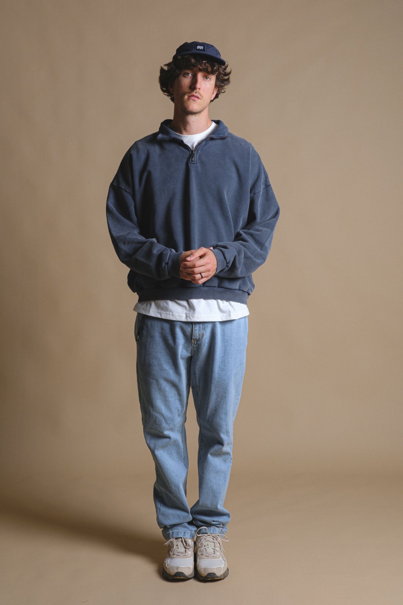 The Super Heavy Oversized Quarter Zip Sweater Total Eclipse