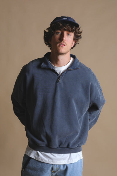 The Super Heavy Oversized Quarter Zip Sweatshirt Total Eclipse