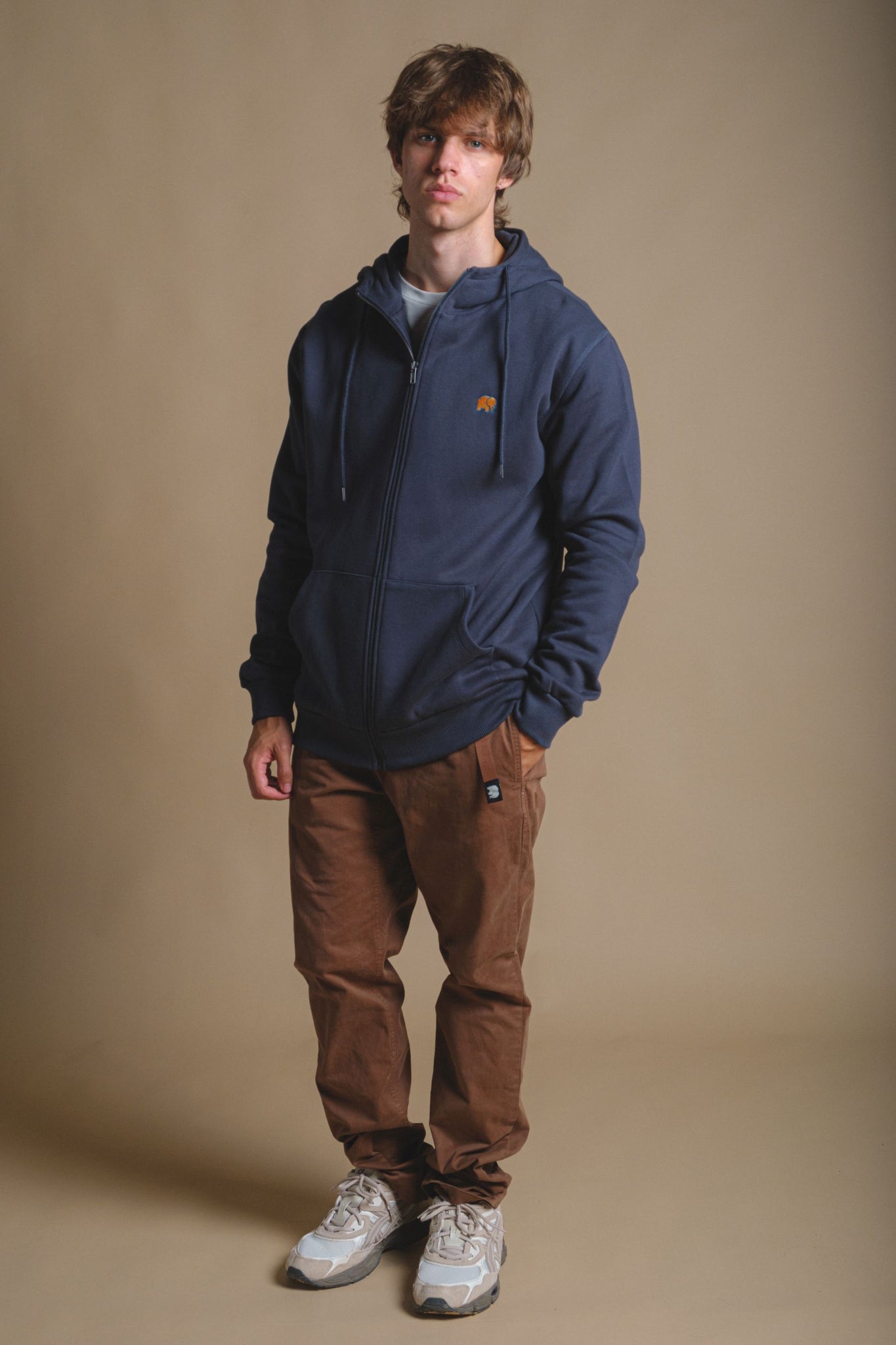 Sudadera Capucha Cremallera Orgánica Esencial Trendsplant Blue