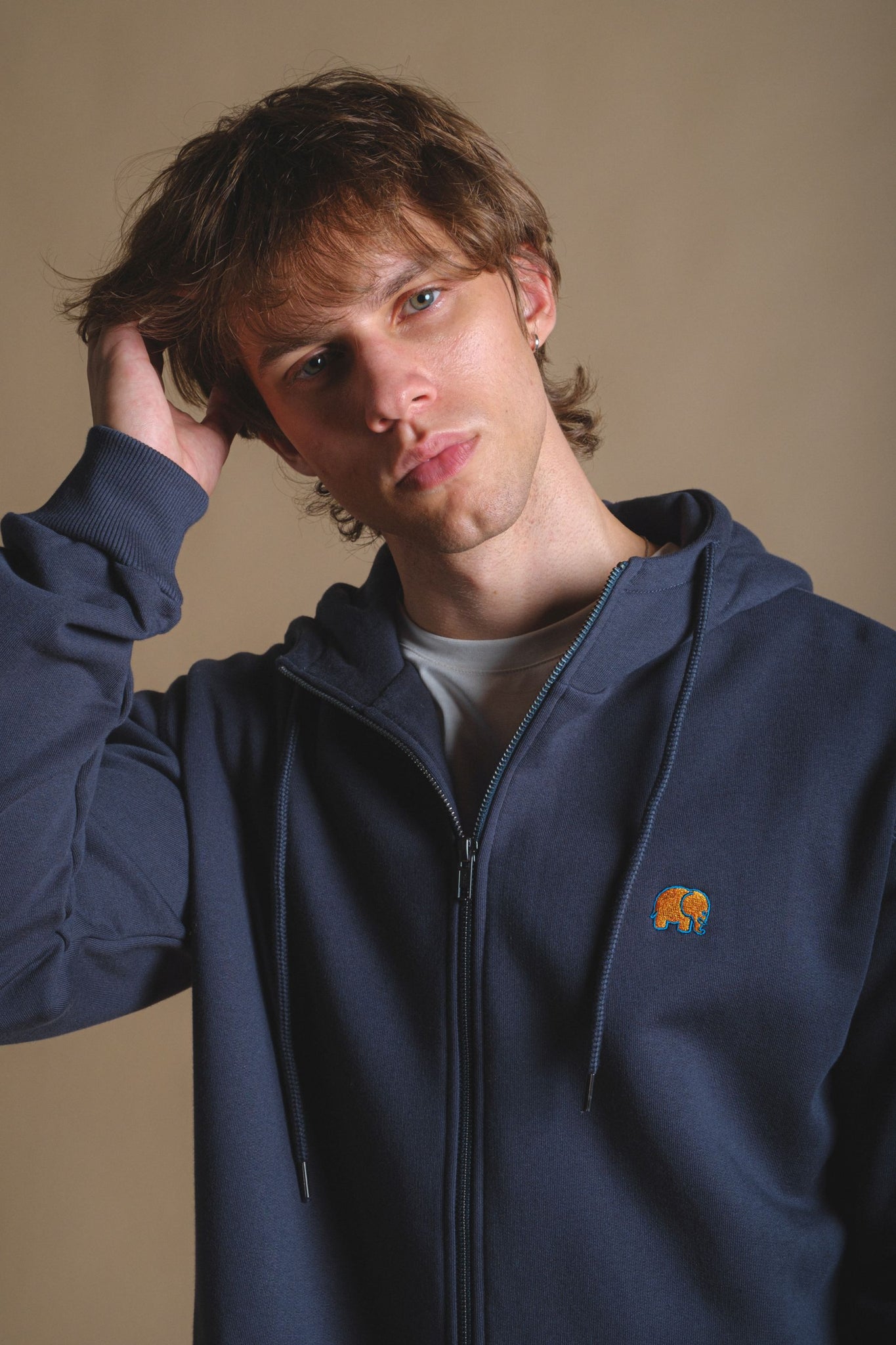 Sudadera Capucha Cremallera Orgánica Esencial Trendsplant Blue