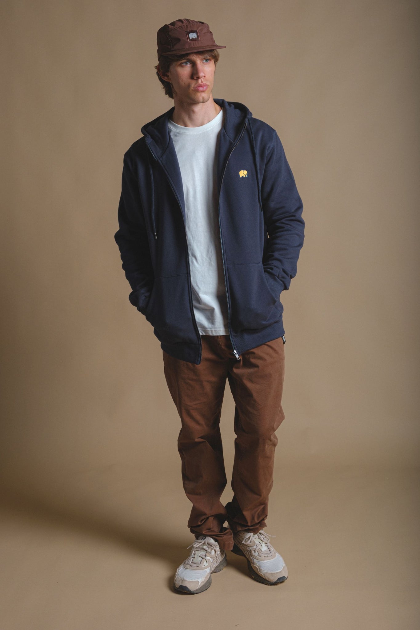 Water Repellent Nylon 5 Panel Cap Espresso