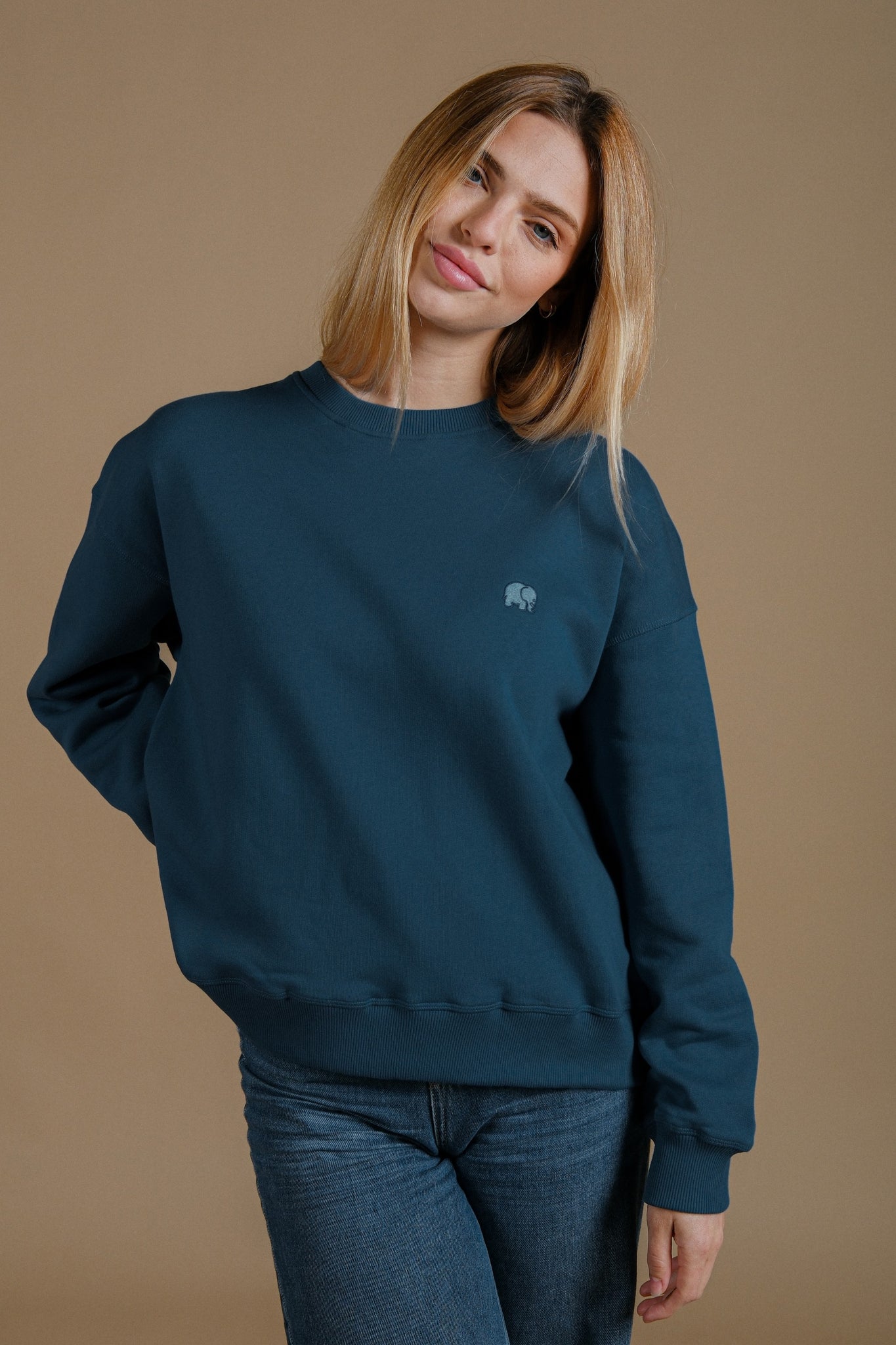 Women's Essential Midweight Oversized Sweater Poseidon Blue