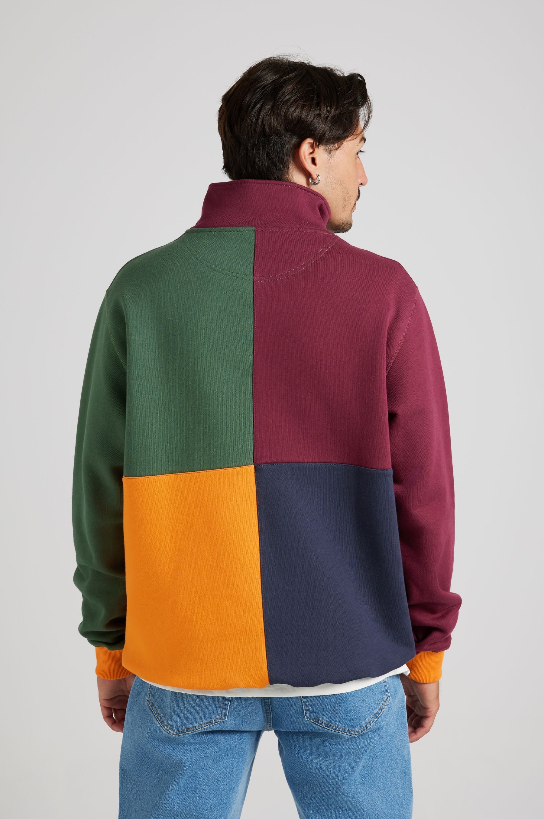 Color Block Half Zip Sweatshirt 