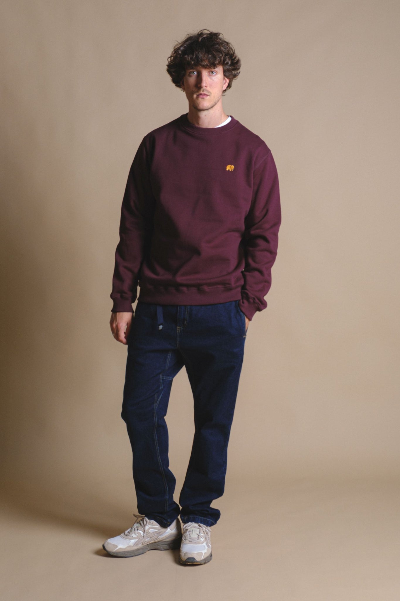 Organic Essential Sweater Wine Red