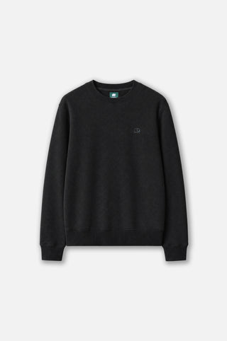 Organic Essential Sweatshirt in nero, con girocollo classico e polsini a costine | TP_IMAGE_TYPE=SILHOUETTE_FRONT