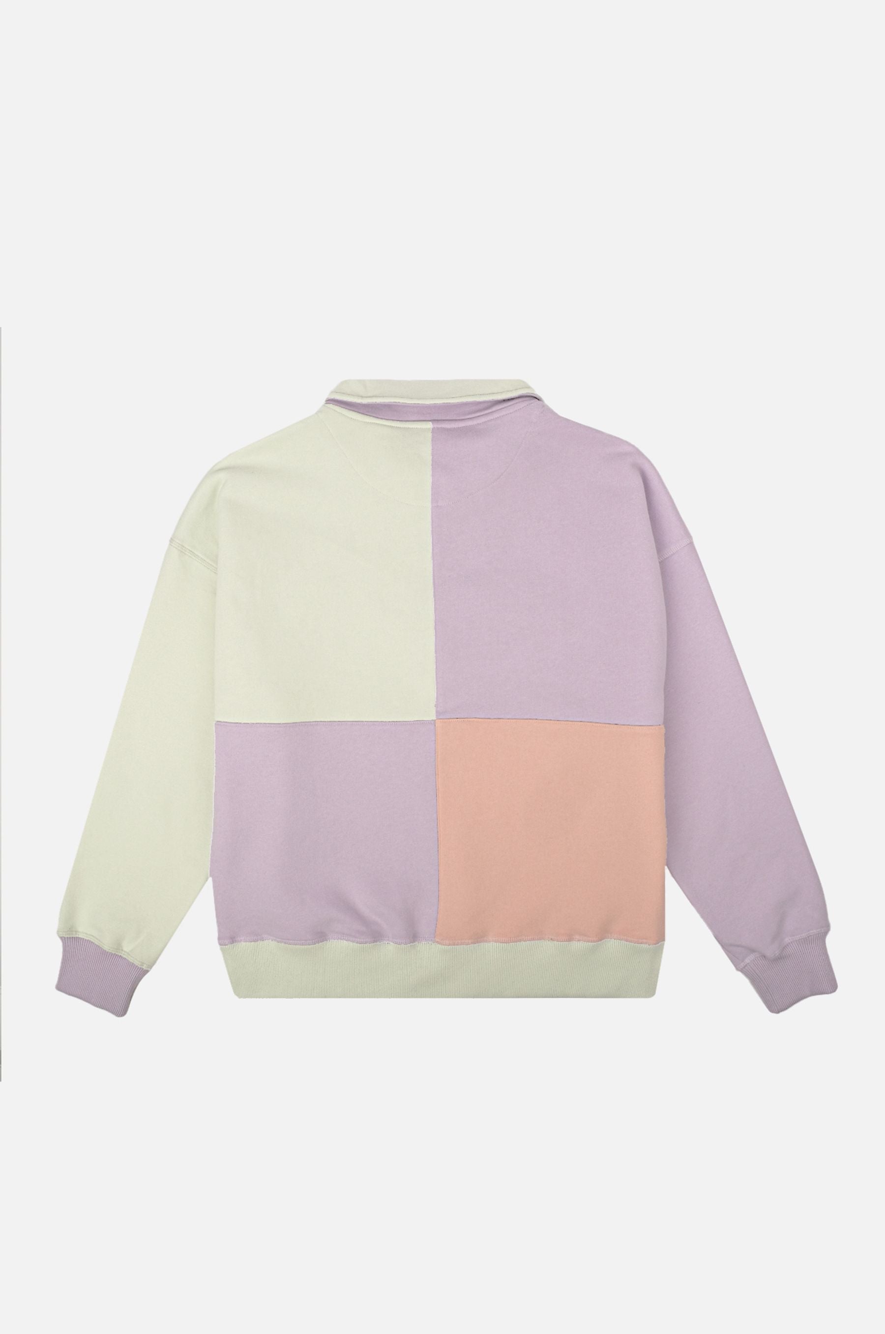 Women's Oversized Color Block Half Zip Sweater Lavender