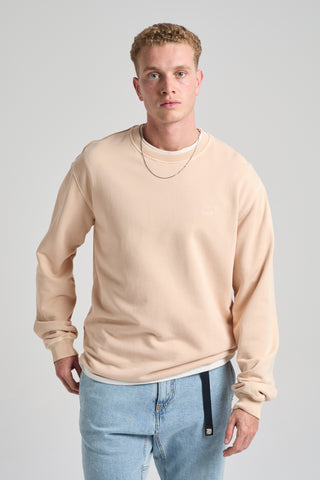 Persona che indossa Essential Sunwashed Sweatshirt in Smoke Gray, vista frontale | TP_IMAGE_TYPE=MODEL_FRONT