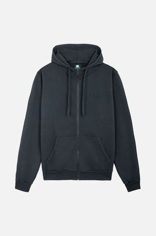 Sweat à capuche zippé Essential en Bitumen Grey, avec zip sur toute la longueur et poches kangourou. | TP_IMAGE_TYPE=SILHOUETTE_FRONT