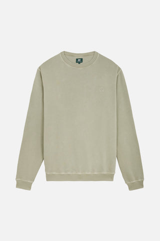 Essential Sunwashed Sweatshirt en coloris Seagrass avec encolure côtelée et manches longues, présenté sur un fond neutre | TP_IMAGE_TYPE=SILHOUETTE_FRONT