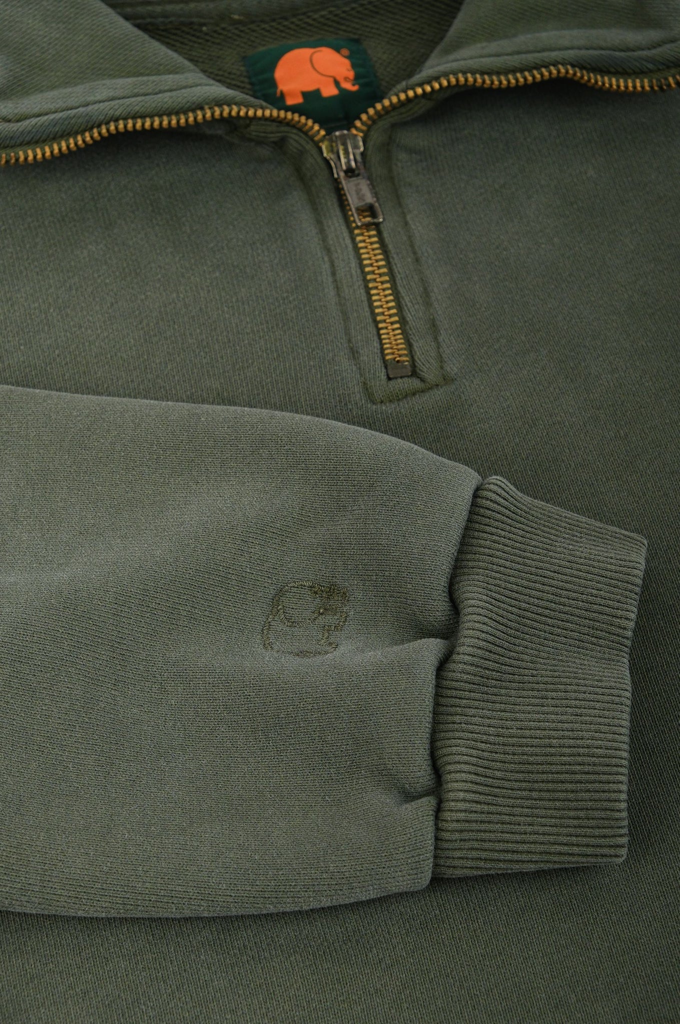 The Super Heavy Oversized Quarter Zip Sweater Kombu Green