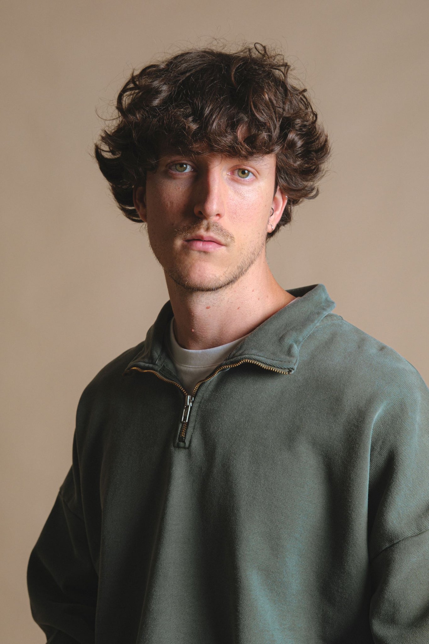 The Super Heavy Oversized Quarter Zip Sweater Kombu Green