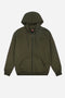 Organic Essential Zip Hoodie Dark Olive
