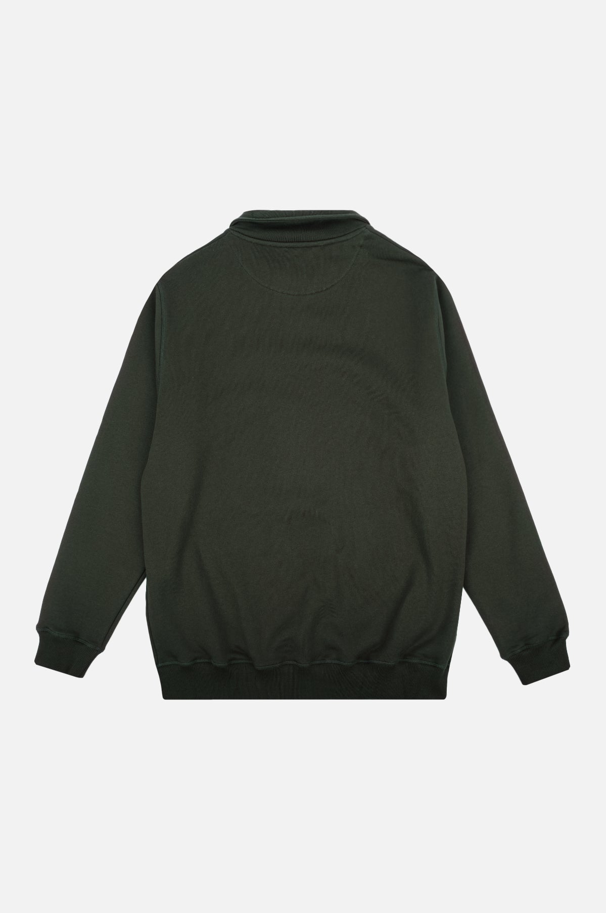 Organic Essential Zip Sweater Scarab Green