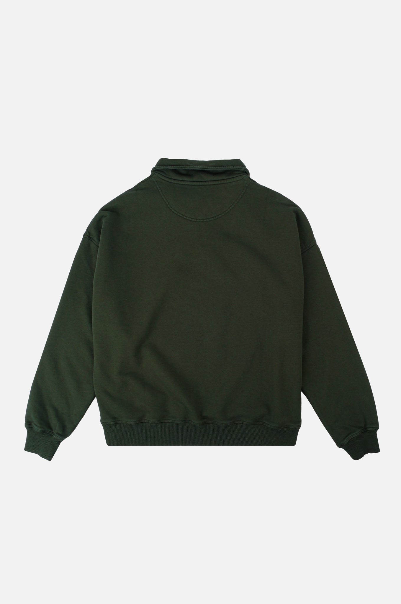 Women's Essential Garment Heavyweight Oversized Quater Zip Sweater Kombu Green