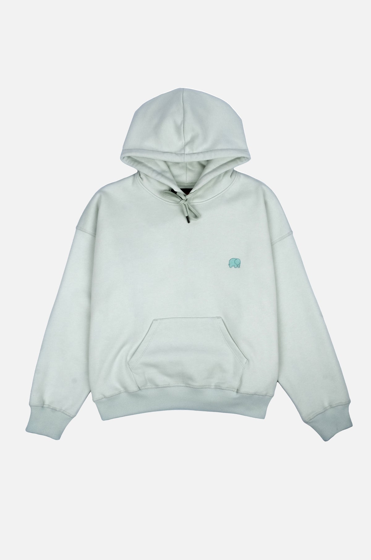Silhouette de face du sweat à capuche oversize Essential Bio pour femme en vert menthe | TP_IMAGE_TYPE=SILHOUETTE_FRONT
